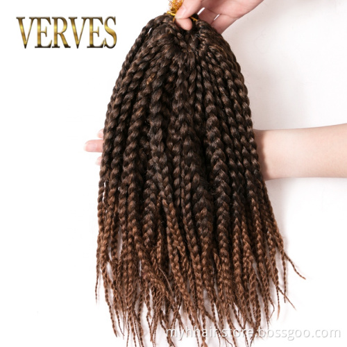 Short 14 Inch Box Braids Hair ombre Crochet Hair Extensions 22 roots/pack brown blond,black color synthetic Hair Braids